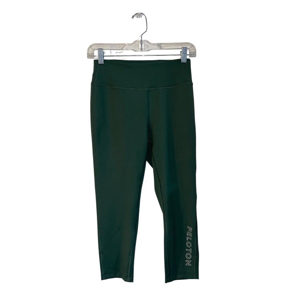 Peloton Sage Green Soft Dream-blend Hoodie & Jade Green Capri Medium Workout Set - Picture 3 of 9